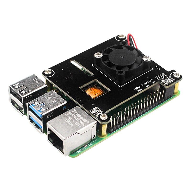 Raspberry pi 4 poe hat với quạt làm mát mô-đun cấp nguồn qua ethernet chuẩn ieee802.3af 5v 2.4a cho rasberry pi 4b 3b +
