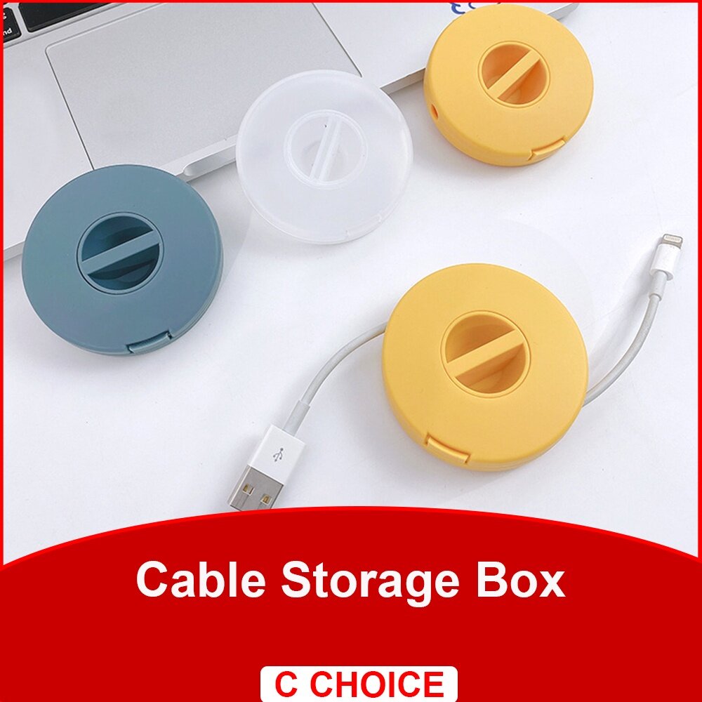 Storage Box Portable Cable Organizer Fixed Cable Clamp Charging Data Cable