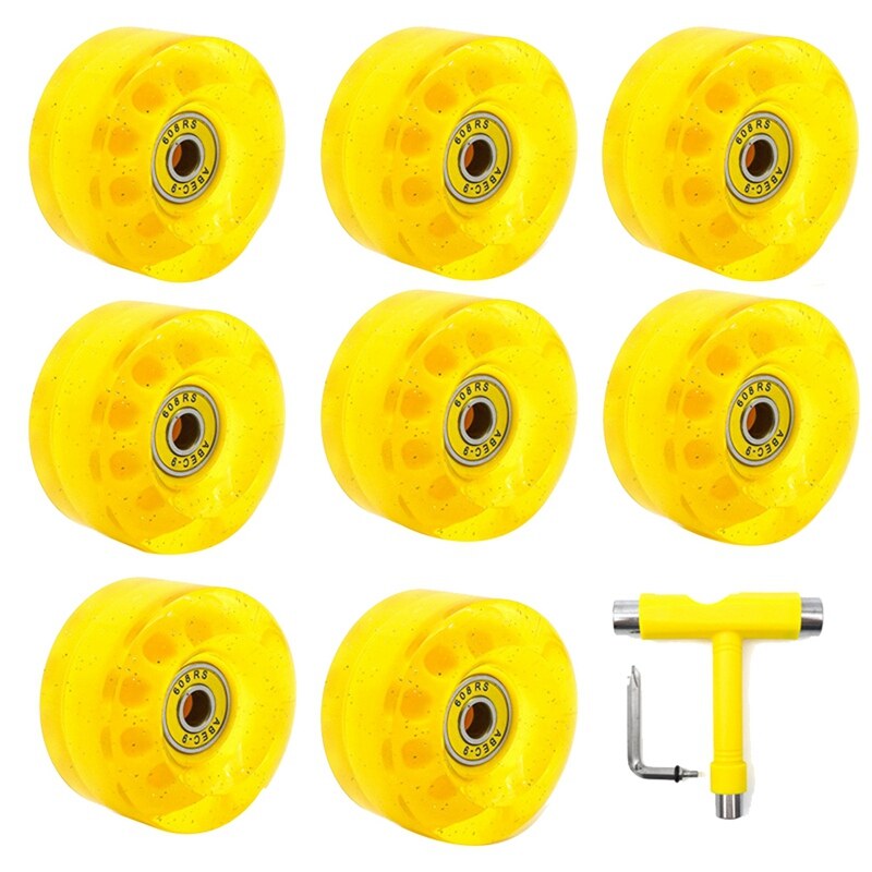 8 Pack 32 x 58mm 82A Roller Skate Wheels with Bearing,with Multi