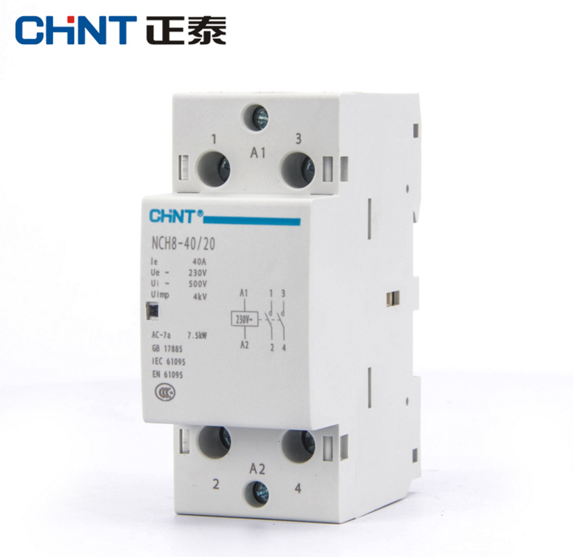 CHNT CHINT NCH8-40/20 Modular AC household Contactor 220V 230V AC 40A 1NO 1NC 2NO 2NC