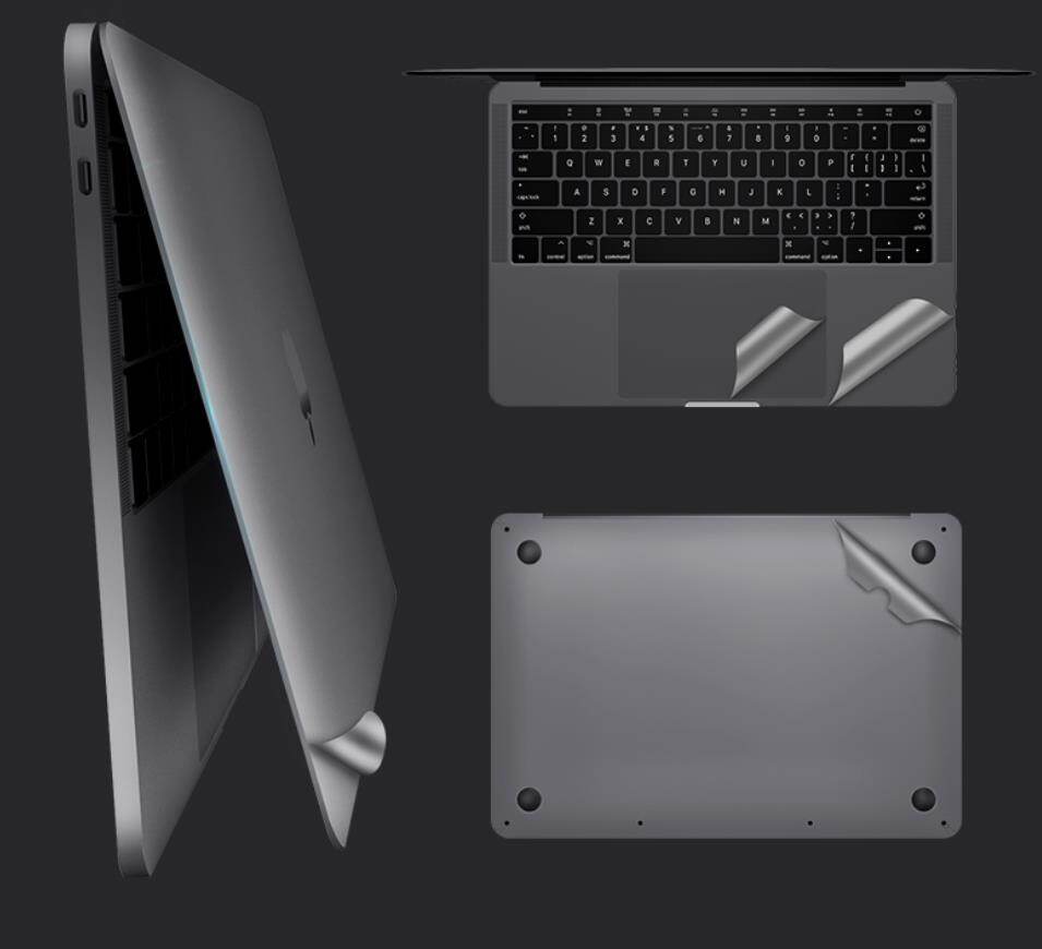 Màu Xám Màu 4 Cái/bộ Sticker Cho 2020 Macbook Pro 13 A2289 A2251 A2159 A1706 A1989 A1708 Rõ Ràng Bảo Vệ Màn Hình + Palm Bìa + Trở Lại Skin + Sticker Dưới skin
