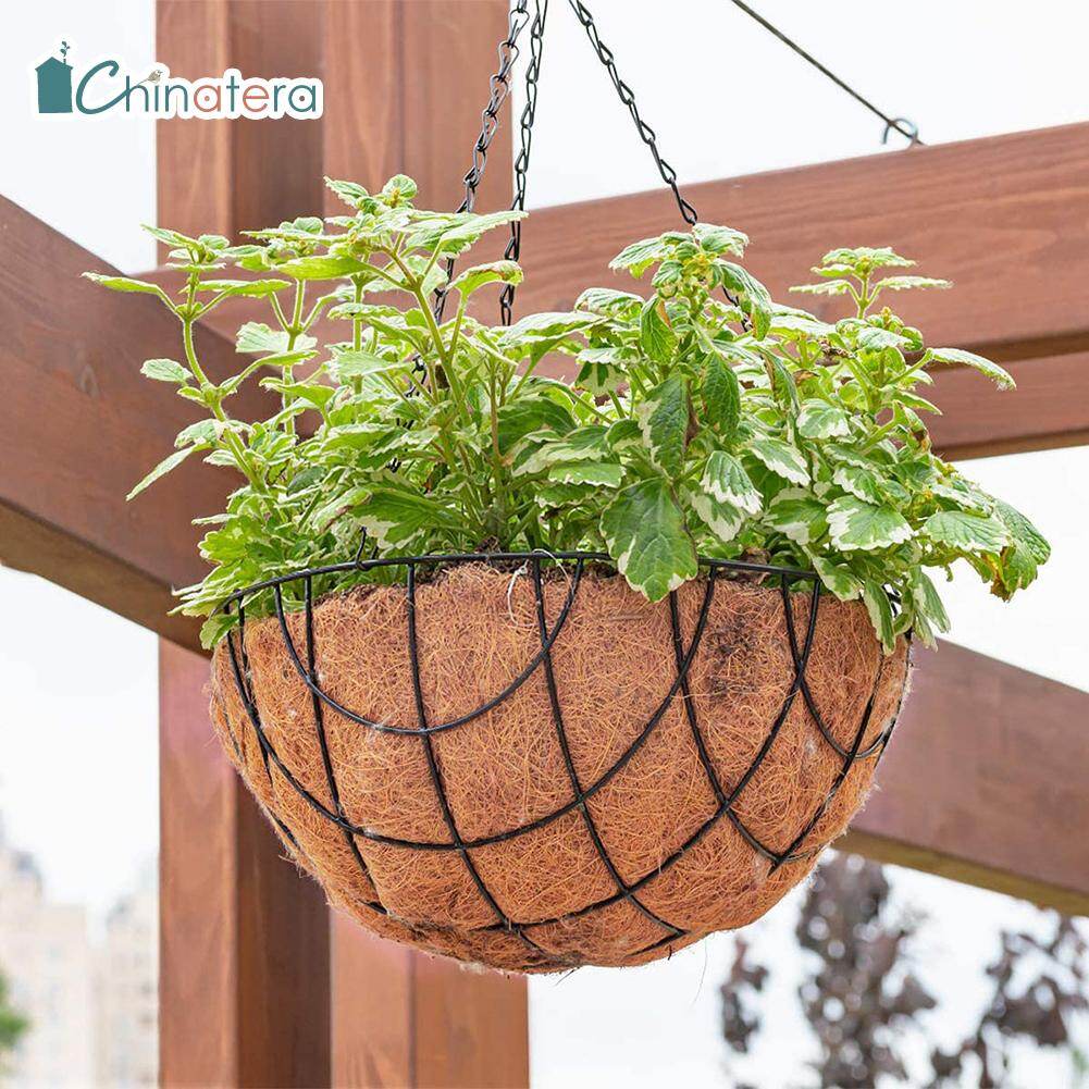 2 giỏ chậu hoa dừa 25/30/35cm giỏ chậu cây treo giỏ hoa đệm cọ dừa trang trí sân vườn