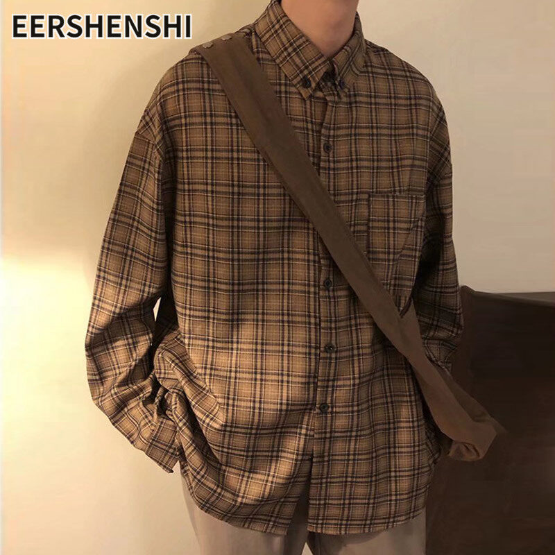 Eershenshi áo sơ mi nam áo sơ mi thời trang hàn quốc áo sơ mi kẻ sọc