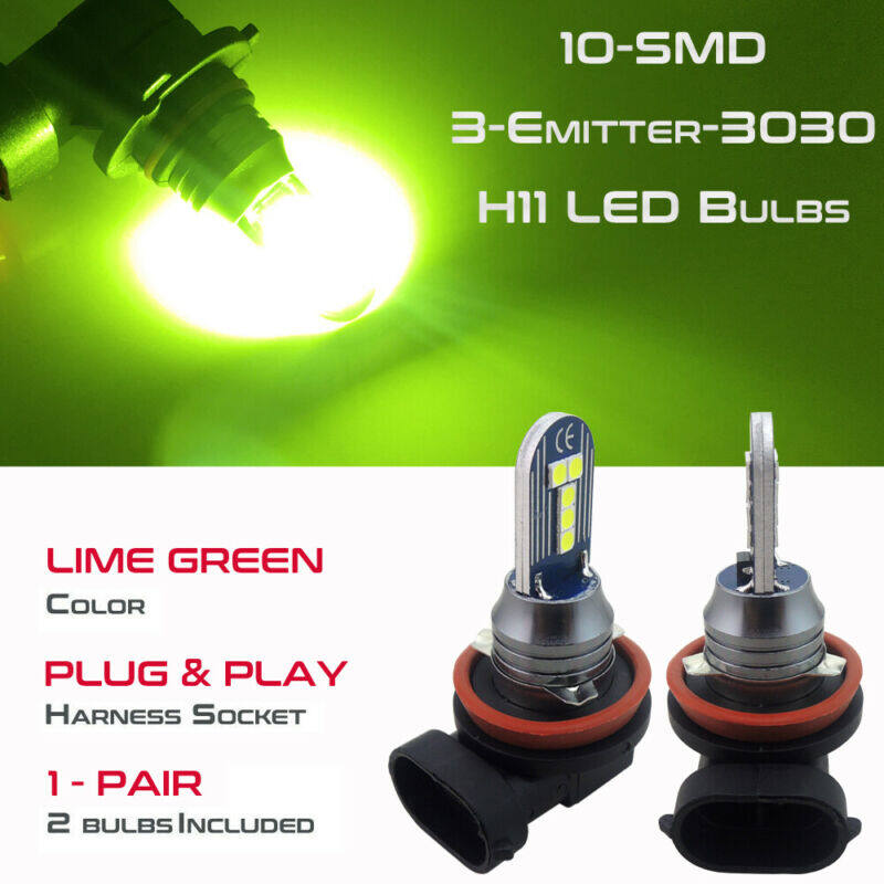 2 Bóng Đèn LED Xanh Chanh Siêu Sáng Đèn Sương Mù Xe Tải H11/H8 Bộ Đèn Sương Mù