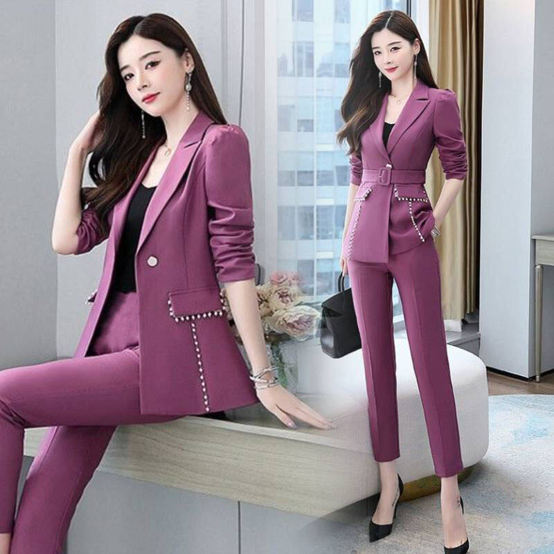 Set bộ đồ thời trang đầm nữ mùa thu 2022 bộ đồ chuyên nghiệp cá tính mới hai món mùa thu cho nữ