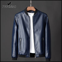 Fuguiniao Mens leather jacket motorcycle leather jacket Korean youth fashion casual self-cultivation（M-7XL）