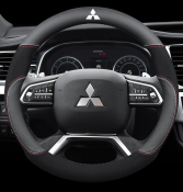 Mitsubishi Leather Steering Wheel Cover - Fits All Mitsubishi Cars