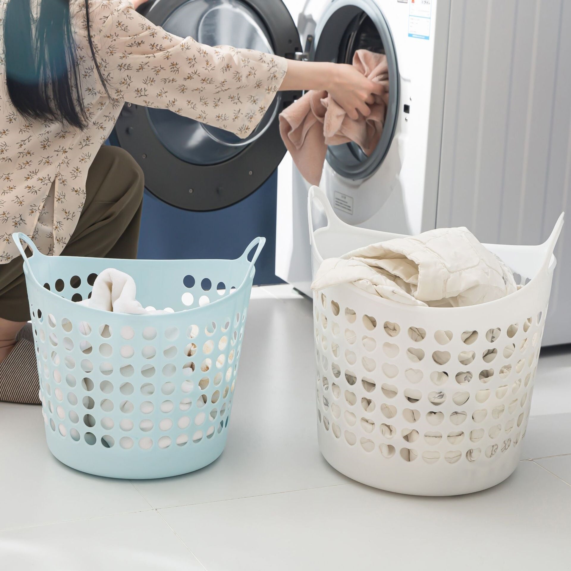 【A VOGUE】﹉ Laundry Basket Bathroom Bedroom Room Dirty Clothes Plastic Storage Bag ราคา  2,295 บาท*ส่งฟรี