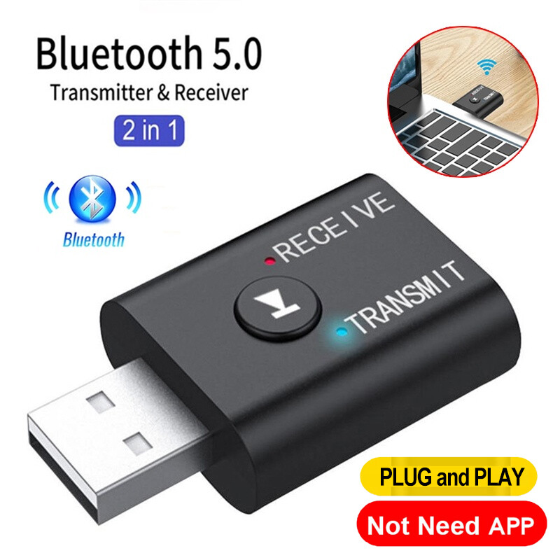 Bộ chuyển đổi bluetooth không dây usb 2 trong 1 bộ chuyển đổi bluetooth 5.0 cho máy tính tv máy tính xách tay bộ chuyển đổi loa tai nghe bộ thu bluetooth