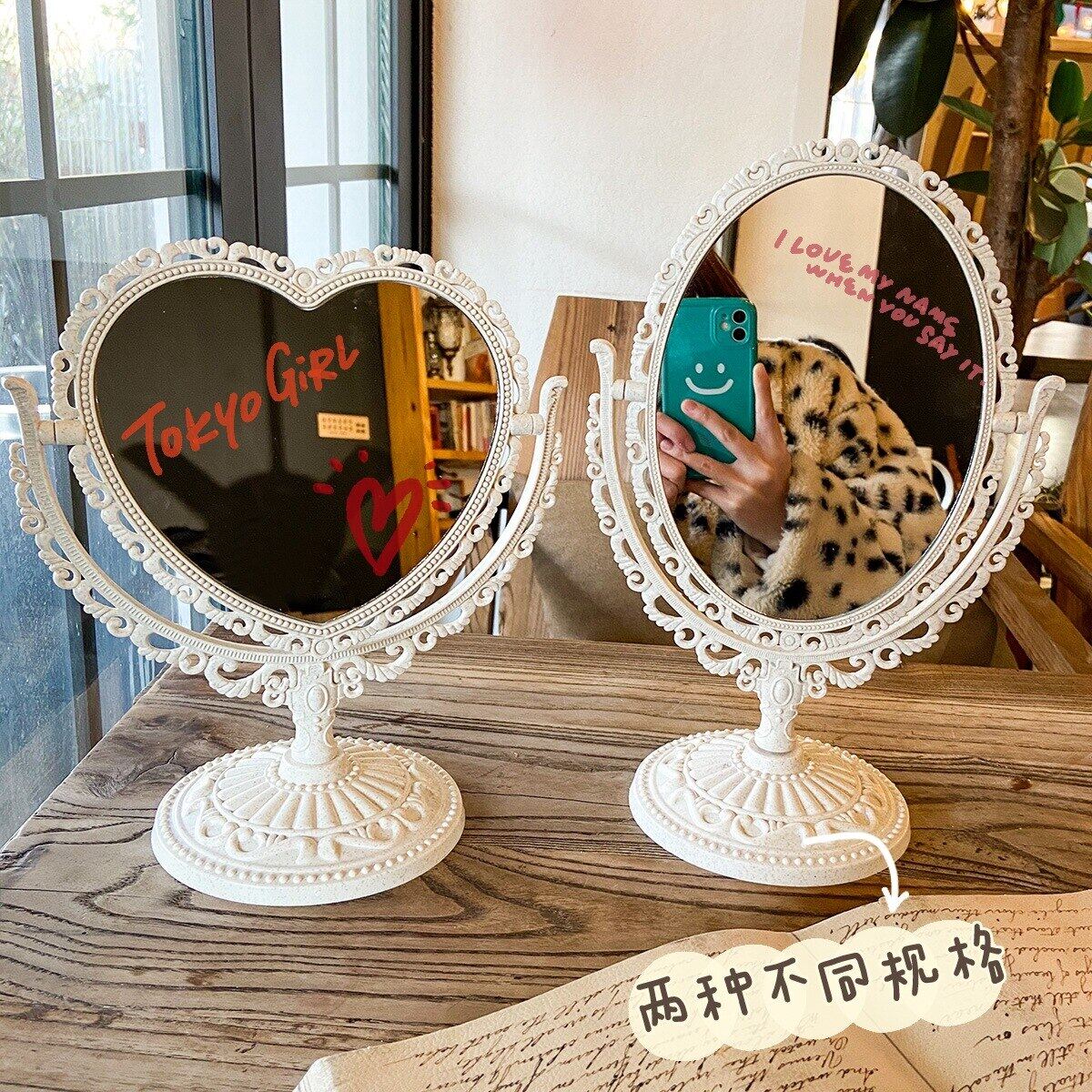 European-Style Retro Double-Sided Makeup Mirror Lovely Girl Oval Princess