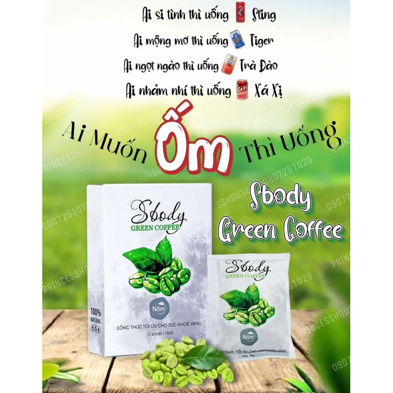 Cà Phê Sbody Green Coffee Giảm Cân Chính Hãng