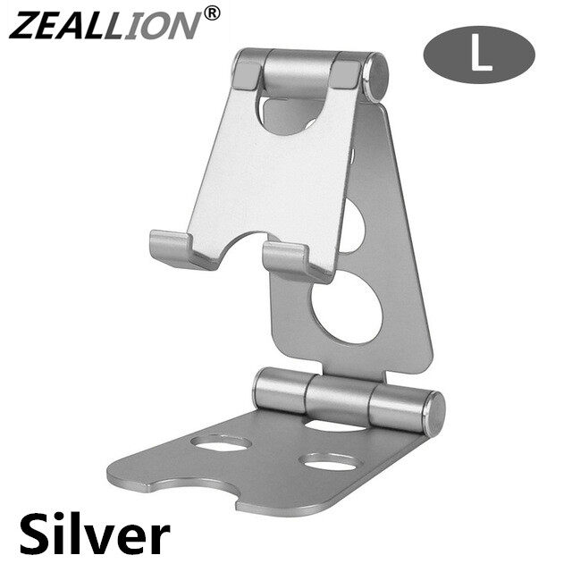 Zeallion Aluminum Metal Mobile Phone Tablet Holder For iPhone Samsung Huawei Vivo Oppo Xiaomi Desk Stand Holder Support Universal Desktop Adjustable Hold