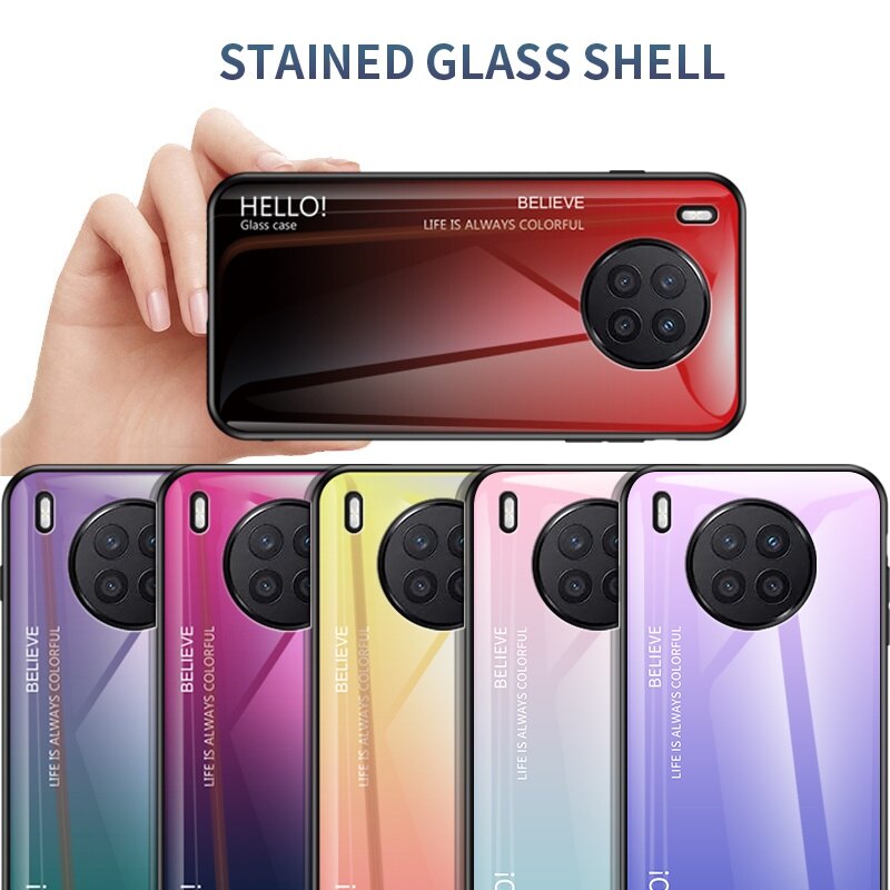 Ốp lưng huawei nova 8i ốp lưng điện thoại cứng kính cường lực màu gradient ốp lưng huawei nova 8i nova8i
