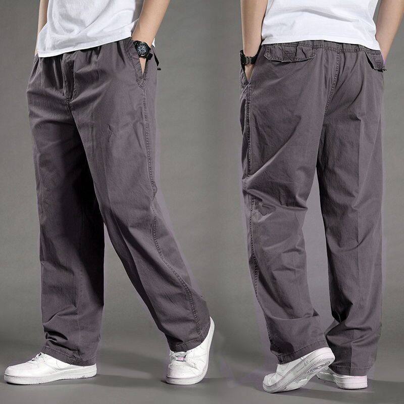 Korean wide-leg pants multi-pocket overalls summer plus size straight casual pants men's outdoor loose version sports pants - 5