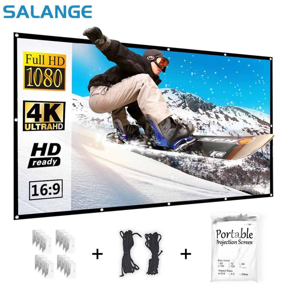 120/150 inch 16: 9, màn hình chiếu có thể gập lại màu trắng