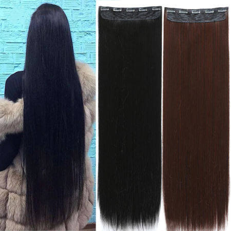 Natural Synthetic Clip-In Hair Extension for Women in Black/Brown