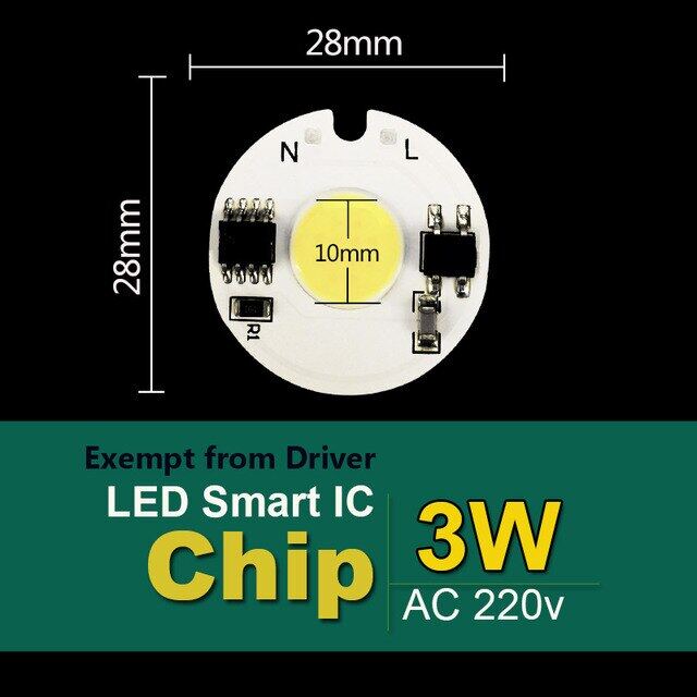 Led Cob Chip Light 3w 5w 7w 10w 20w 220v 230v Input Smart Ic Cold White
