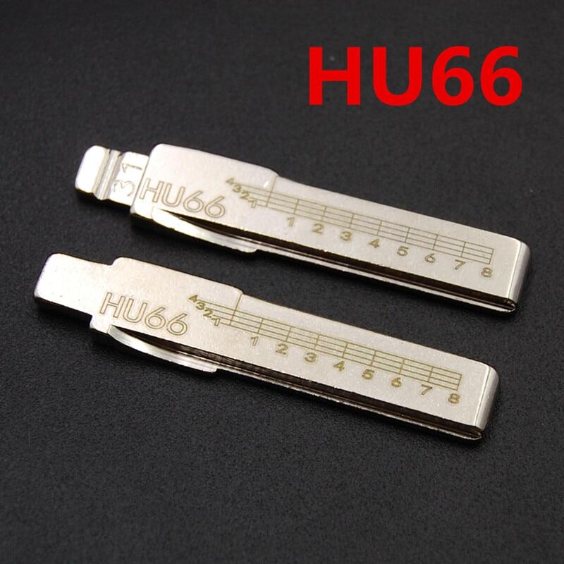 Scale Shear Teeth Blank Key Hu66 For Volkswagen Audi Skoda No.31 Engraving Line Key Blank For Cayenne Bugatti[10pcs]