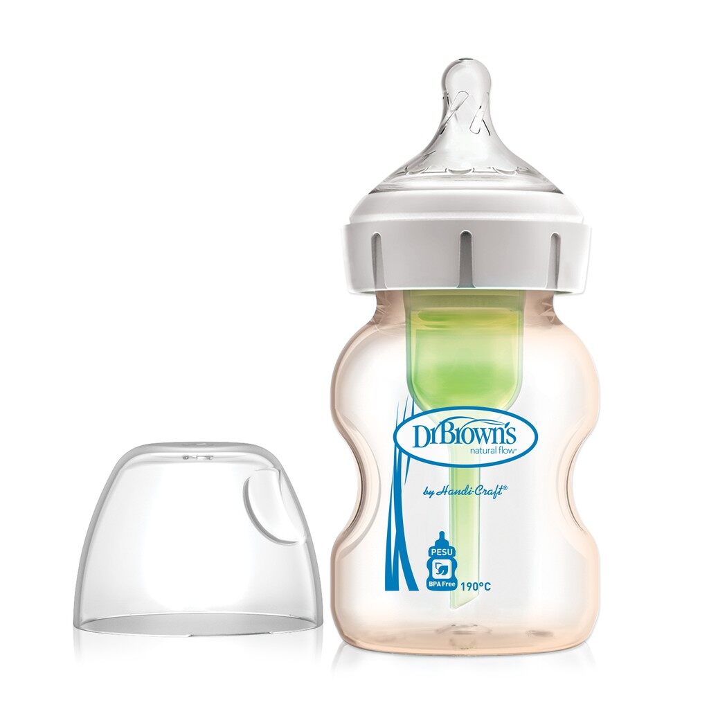 Bình sữa cổ rộng Dr.Brown s nhựa PESU Option Plus chính hãng 150ml và 270ml