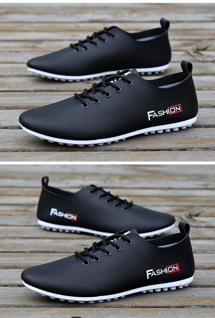 Autumn men's casual shoes breathable peas shoes soft sole small leather shoes Korean men's shoes trend white shoes men's wild