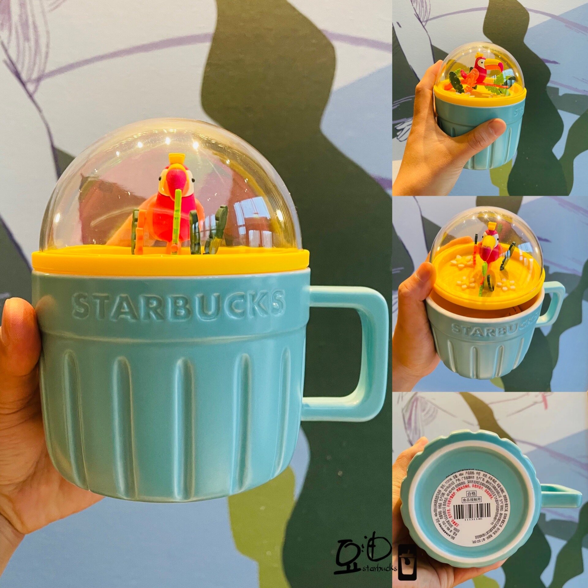 Starbuck cửa hàng chính thức cốc starbuck cốc gốm âm thanh nổi hình chim gõ kiến rừng nhiều màu 2021 cốc uống cà phê để bàn cốc cà phê starbuck cốc hình cáo