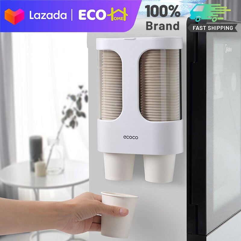 Giá Đựng Cốc Giấy Gắn Tường Tự Động Chống Bụi Gia Dụng ECO-HOME, Giá Đựng Cốc Nước Giá Đựng Cốc Giấy Dùng Một Lần, Bình Đựng Nước Khách Sạn Văn Phòng Hộp Đựng Cà Phê Dính