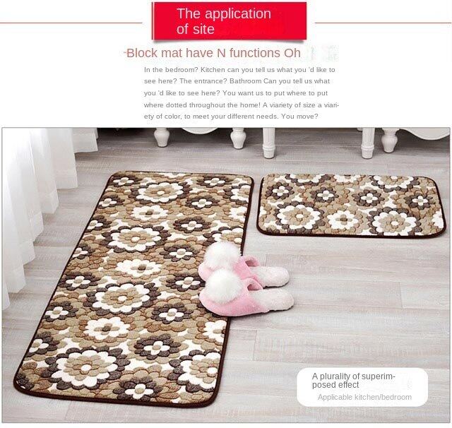 Bathroom absorbent mat bedroom floor mat door foot Mat toilet door mat non-slip home kitchen carpet