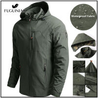 Fuguiniao 2021 Mens Spring Outdoor Waterproof Jackets Coats Outwear Windbreaker Windproof Autumn Jacket Camping Hiking Clothing Plus