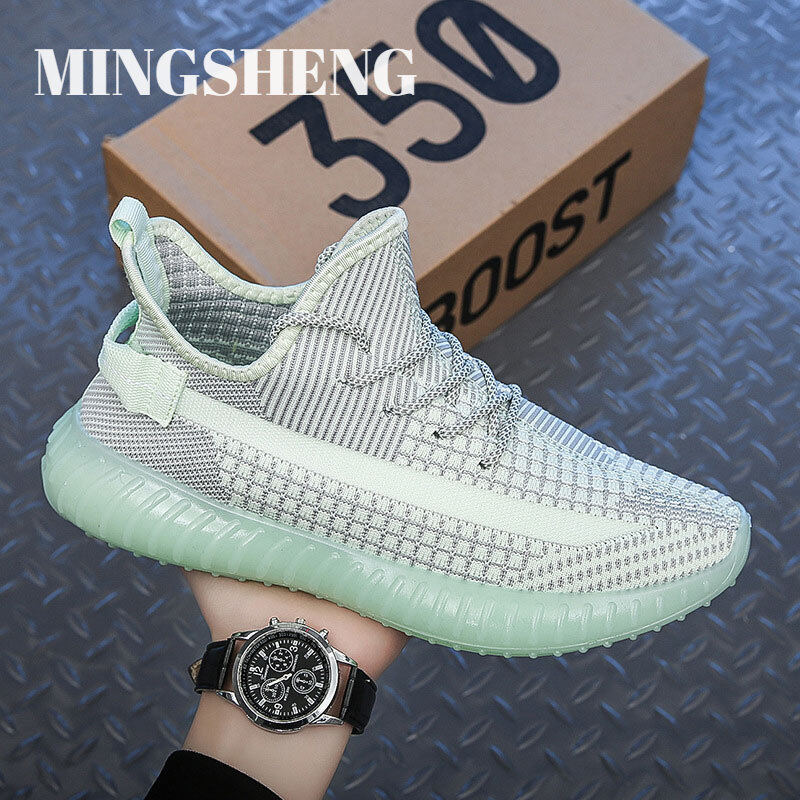  mingsheng Men's and women's coconut shoes mesh breathable fly-woven sneakers autumn popular running shoes couple models 