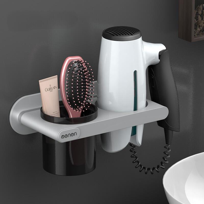 Hộp Đựng Máy Sấy Tóc Kệ Sắt Uốn Để Đồ Phòng Tắm Gắn Tường Giá Đựng Đồ Bộ Phụ Kiện Phòng Tắm Gia Đình