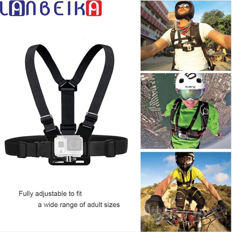 Lanbeika có thể điều chỉnh chestharness dây đeo thắt lưng gắn kết cho gopro10 9 8 7sj4000 SJ5000 sj8action phụ kiện