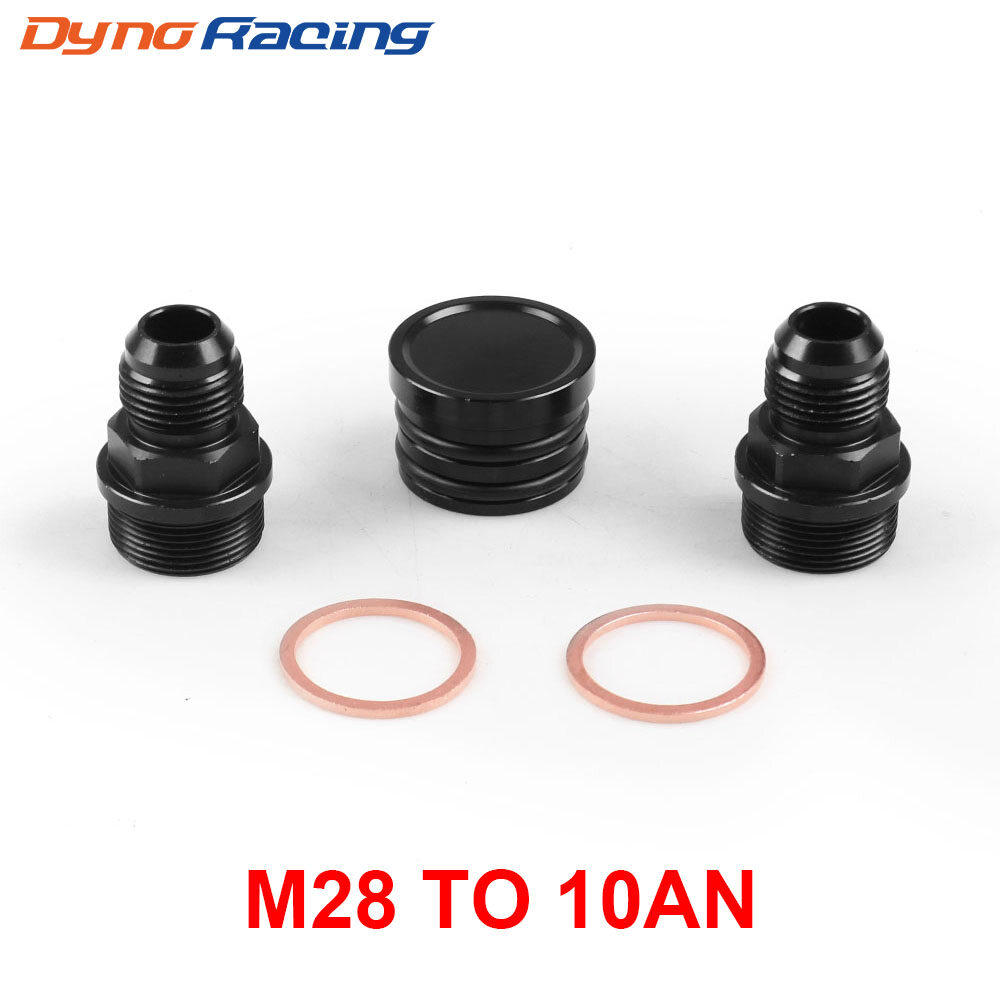 Rear Block Breather Fitting Adapter And Plug For Honda Acura B16 B18C Catch Can M28 To AN10