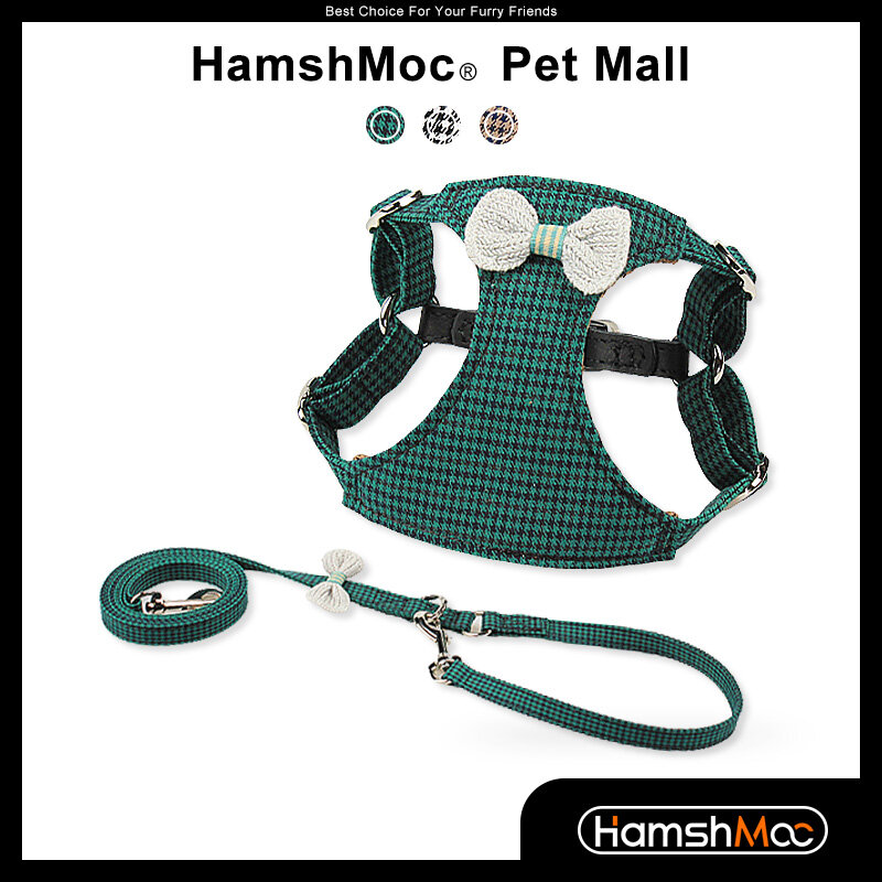 HamshMoc Adjustable Dog Harness and Leash Set Soft Pet Harness Durable Comfortable Multifunctional Leash for Small Medium Dogs ราคา 1,024 บาท*ส่งฟรี