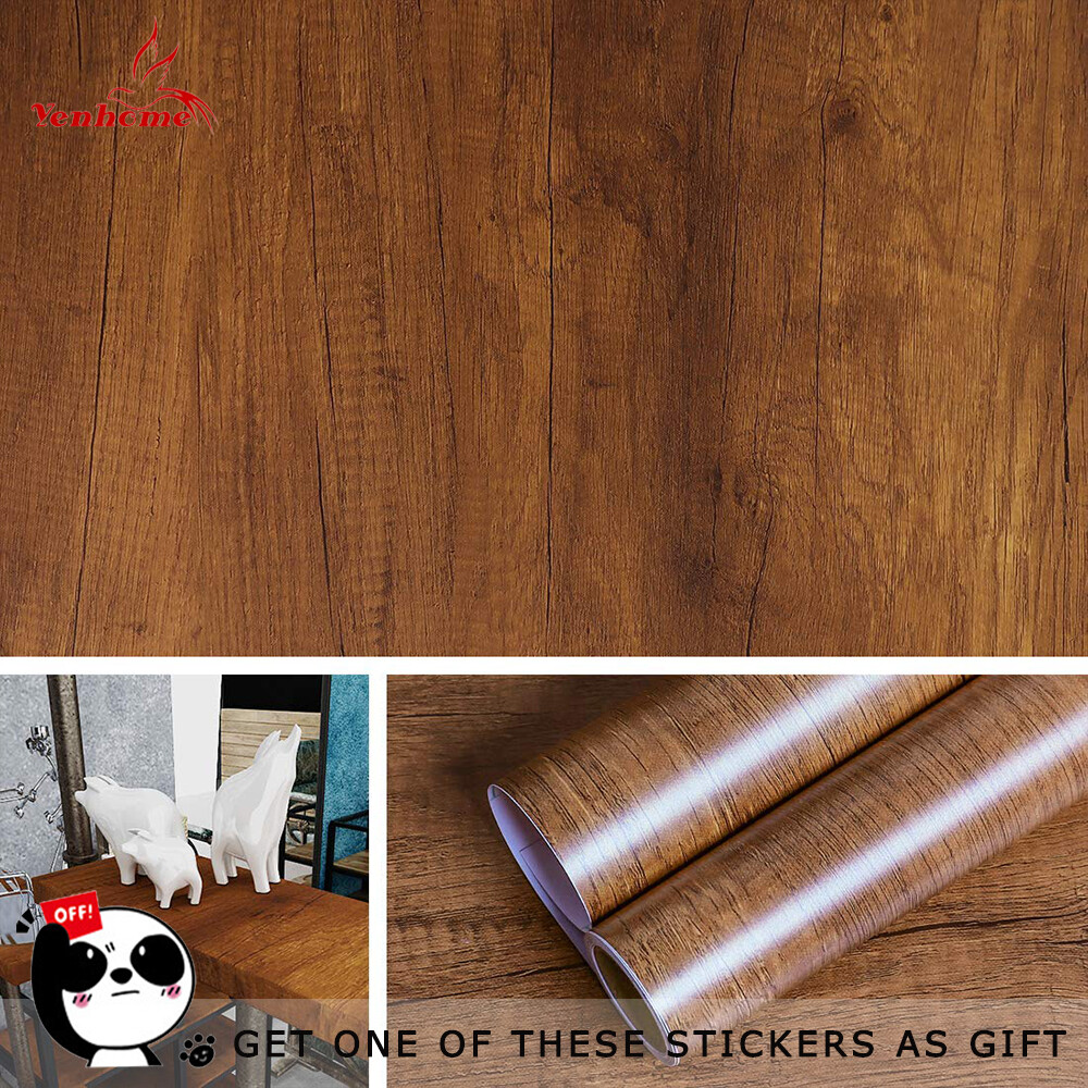 Yenhome 60 × 300Cm Giấy Dán Tường Vân Gỗ Không Thấm Nước Tấm Dán Tường Chống Dầu Finiture Tường Đổi Mới Trang Trí Nội Thất Vân Gỗ Tủ Quần Áo Hình Dán Cửa