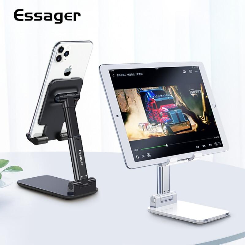 Essager Giá đỡ kim loại để bàn cho điện thoại màn hình 4-7.9 inch/ máy tính bảng màn hình 4-9.7 inch có thể điều chỉnh chất liệu ABS+alloy bền giá tốt - INTL