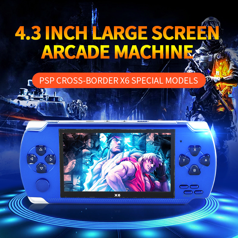 Exclusive for cross-border X6 Game Console 4.3 1-inch Nostalgic Retro Handheld Arcade Game Console PSP Game Consoles In Stock ราคา  2,168 บาท*ส่งฟรี