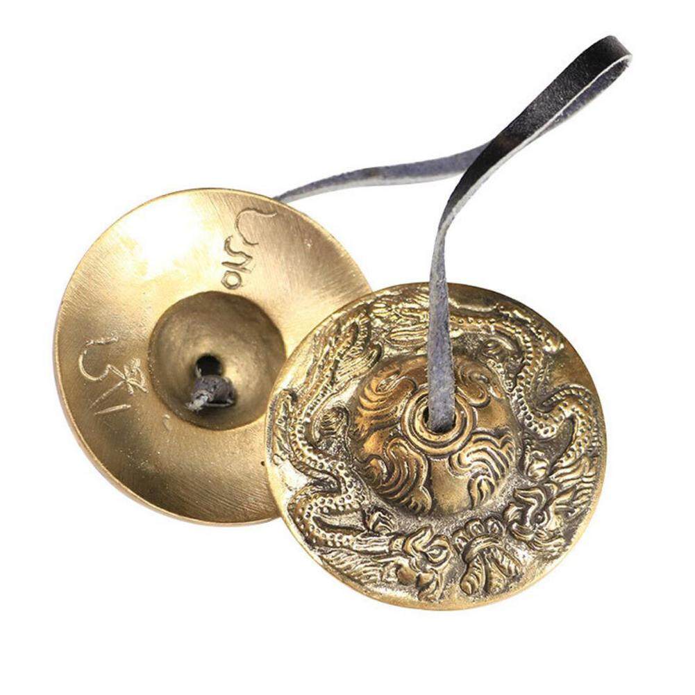 ammoon 2.6in Handcrafted Tibetan Meditation Tingsha Cymbal Bell with Buddhist Lucky Symbols 