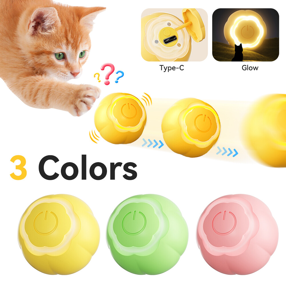 Dysunny mèo thông minh đồ chơi tương tác tự động nảy bóng cho mèo thú cưng thông minh bóng lăn cho mèo đồ chơi mèo trong nhà tự di chuyển led
