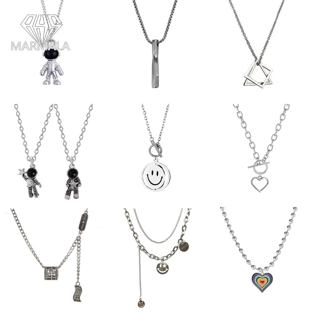 Vòng Cổ 1 Hoặc 3 Lớp Mặt Dây Chuyền Cá Tính Thời Trang Hip Hop Phong Cách Hàn Quốc Tùy Chọn Trang Sức MARMALA