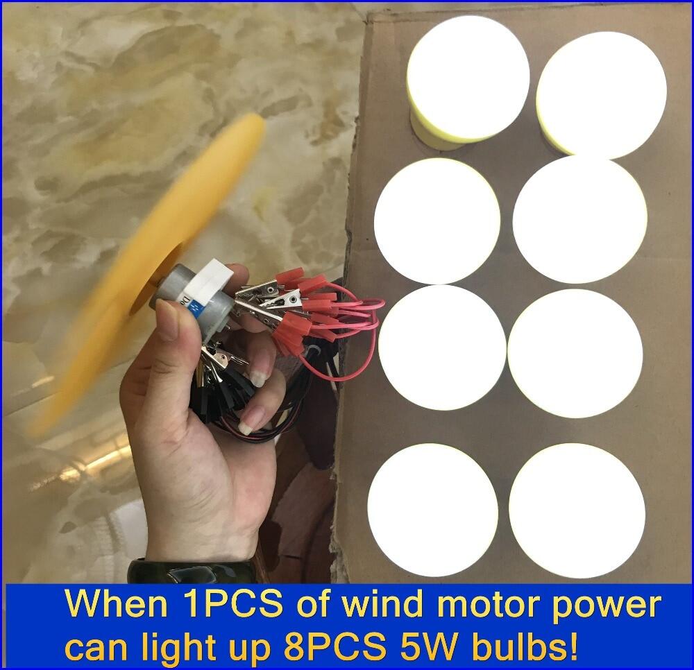 Máy Phát Điện Gió Nhỏ Động Cơ DC 280 12V 3800RPM Quạt Tự Làm Đèn LED Khoa Học Vật Lý Thí Nghiệm Khoa Học