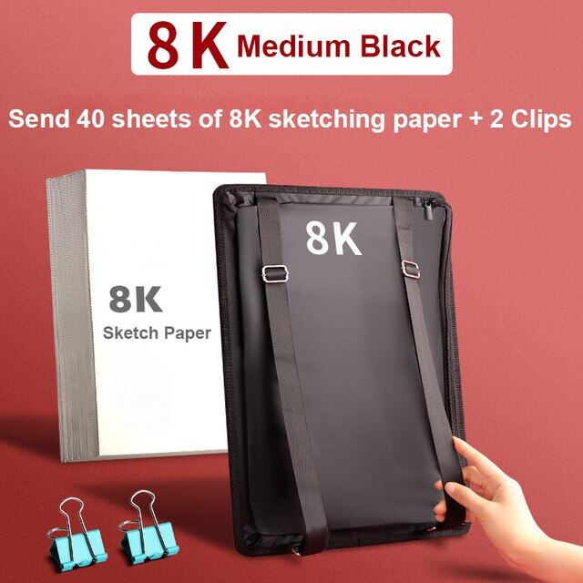 Sketchpad แบบพกพากลางแจ้งพร้อมกระเป๋าเก็บของ Sketchpad อุปกรณ์ศิลปะ8K-ฟังก์ชั่นกระดาษร่างคลิปชุดสมุดวาดภาพ