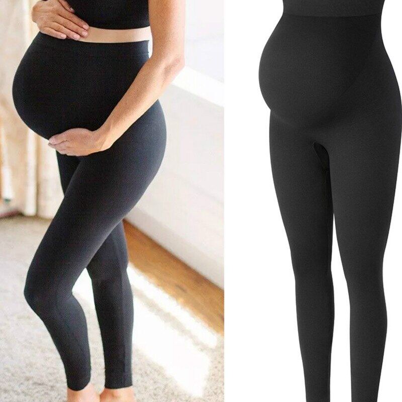 Quần legging bà bầu cạp cao quần áo bà bầu bó sát cho bà bầu quần legging dệt kim nâng đỡ bụng quần định hình cơ thể