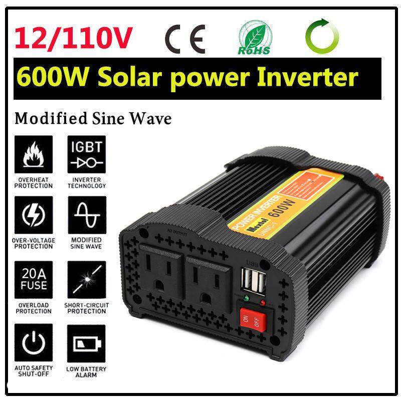 ?การจัดส่ง + ข้อเสนอฉับพลัน?Solar เครื่องแปลงไฟ 2000 วัตต์สูงสุด 12 V DC ถึง 110 V AC Modified Sine WAVE Converter สีดำ ?การจัดส่ง + ข้อเสนอฉับพลัน?Solar เครื่องแปลงไฟ 2000 วัตต์สูงสุด 12 V DC ถึง 110 V AC Modified Sine WAVE Converter สีดำ