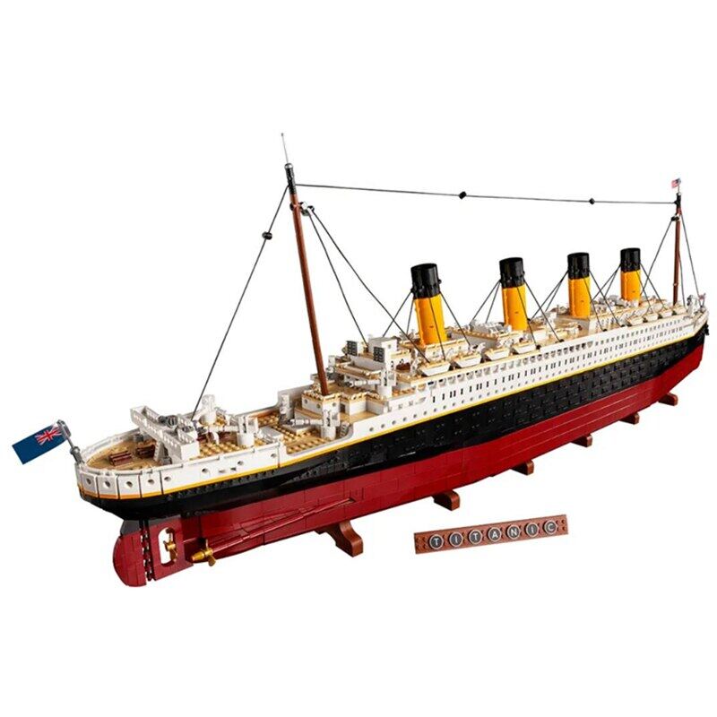 Trong kho 99023 Tương thích 10294 Tàu du lịch lớn Titanic Tàu hơi nước Gạch khối xây dựng Trẻ em Đồ chơi tự làm Quà tặng tình yêu Tương thích với LEGO