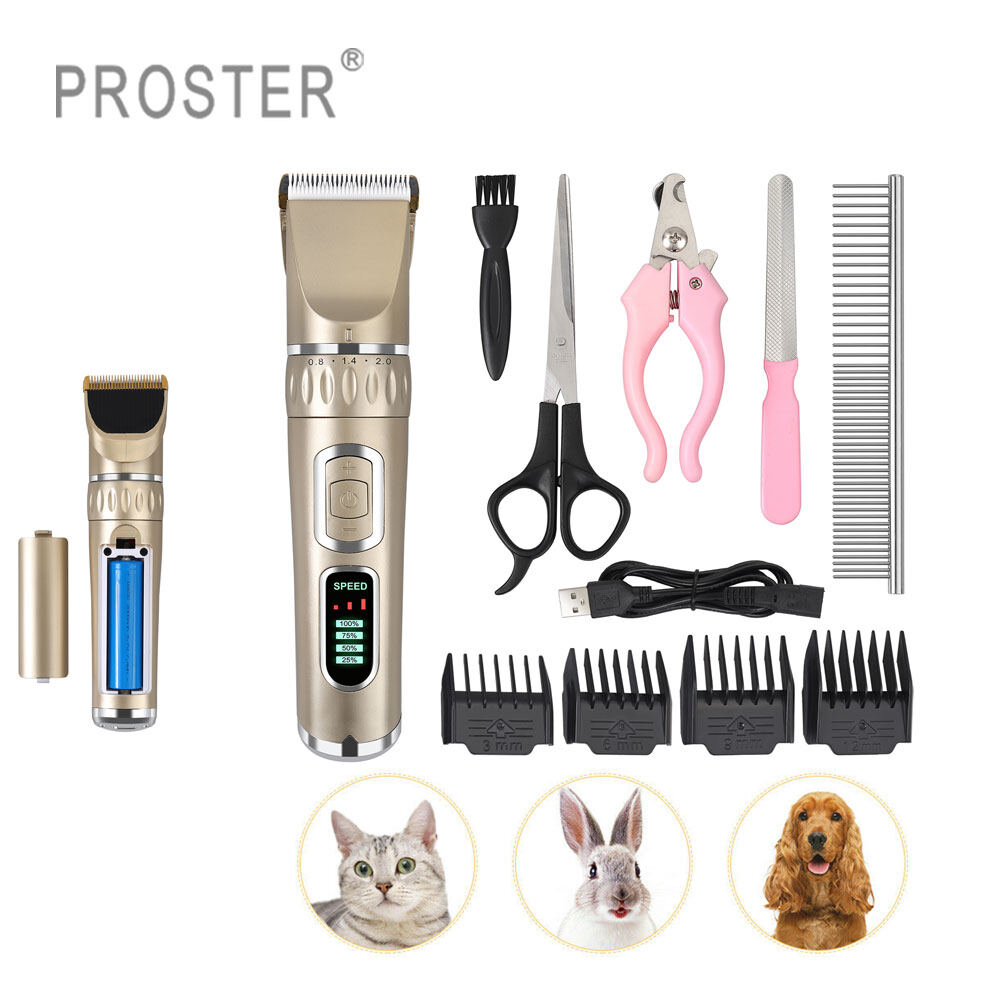 Tông Đơ Cắt Lông Cho Chó Cưng Proster, Bộ Dụng Cụ Tỉa Lông Động Vật Chuyên Nghiệp Có Thể Điều Chỉnh Được, Có Màn Hình LCD