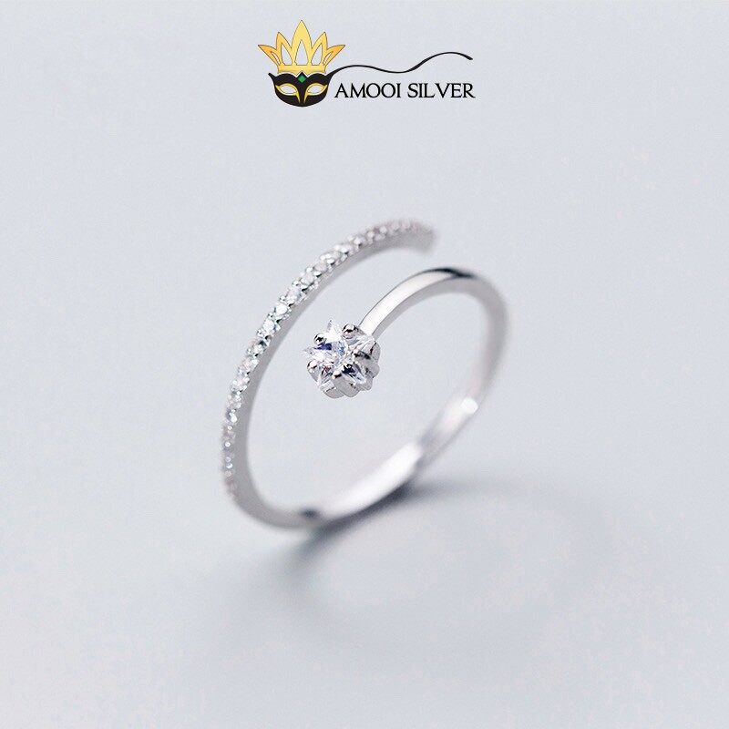 Nhẫn bạc s925 đá hình ngôi sao - amooi silver an70
