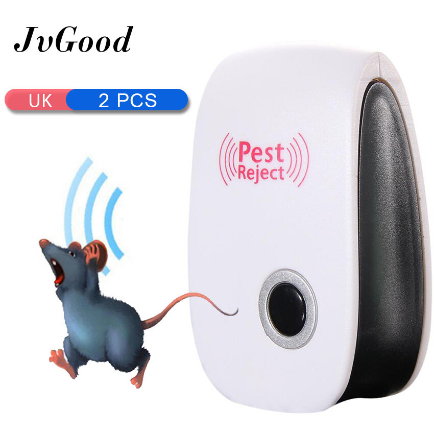 JvGood 2 Chiếc Máy Đuổi Côn Trùng Bằng Điện Siêu Âm Kiểm Soát Côn Trùng Gây Hại Bộ Điều Khiển Côn Trùng Không Dây Tốt Nhất Trong Sử Dụng Trong Nhà Loại Bỏ Chuột Chuột Gián Côn Trùng Muỗi