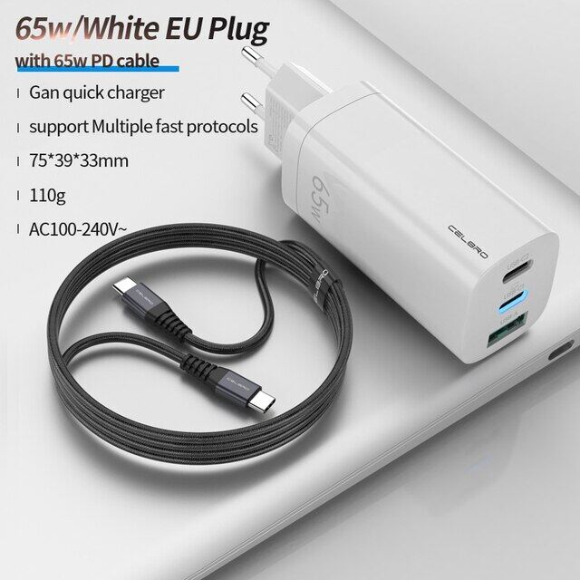 Bộ Sạc GaN Sạc Nhanh 65W 45W 18W 30W 4.0 3.0 Bộ Sạc PD USB Type C Cho Iphone 12 Pro Samsung Máy Tính Xách Tay Macbook Pro