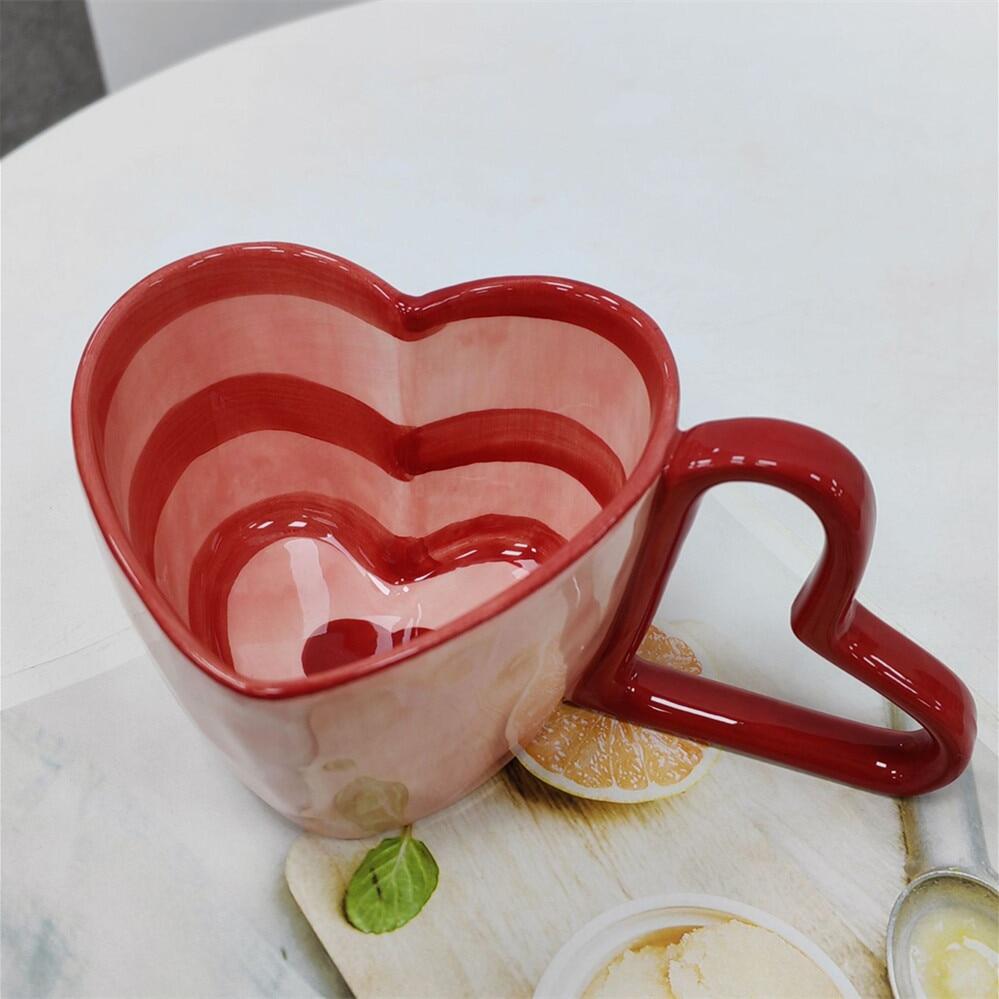 2023 INS Coffee Cup Heart Mug Creative Heart Cup Ceramic Milk Cup Porcelain Coffee Cups Wholesale Tableware Valentine's Gift ราคา 726 บาท*ส่งฟรี
