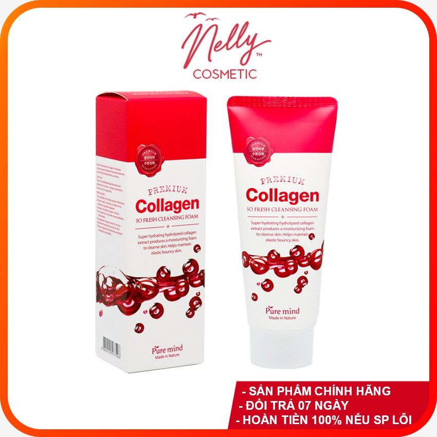 Sữa rửa mặt Collagen Pure Mind Collagen So Fresh Cleaning Foam 100ml